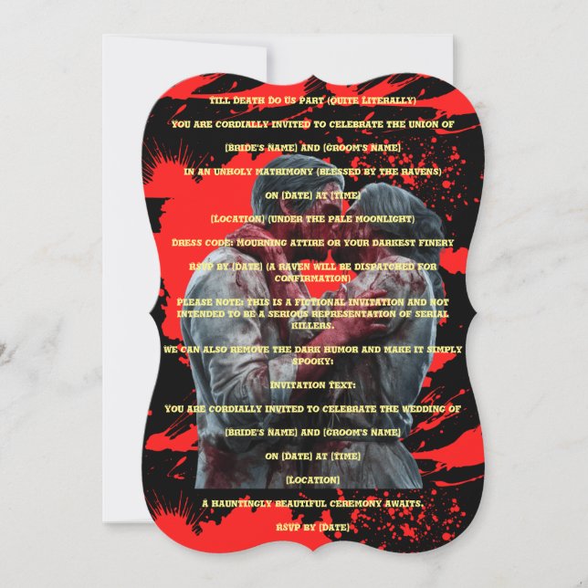 Convite para casamento do assassino em série (Frente)