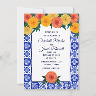 Convite para casamento do Azulejo mexicano Marigol