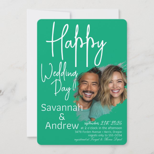 Convite para casamento do Classic Elegant Script (Frente)