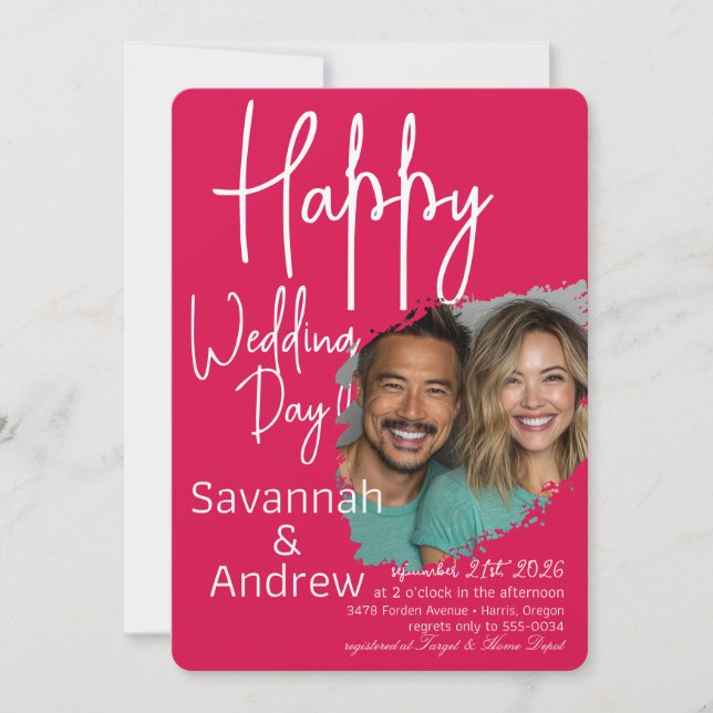 Convite para casamento do Classic Elegant Script (Frente)