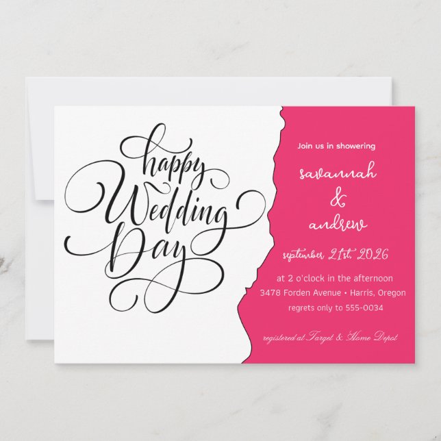 Convite para casamento do Classic Elegant Script (Frente)