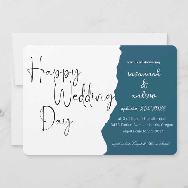 Convite para casamento do Classic Elegant Script (Frente)