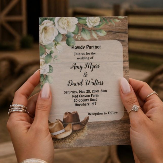Convite para Casamento do Country Cowboy Western (Criador carregado)