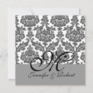 convite para casamento do damasco preto