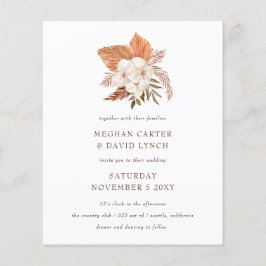 Convite para Casamento do Deserto de Grass Boho pa