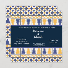 Convite para casamento do Design Talavera mexicano