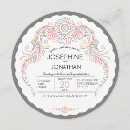 Convite para casamento do Elegant Mehndi