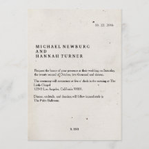 Convite para casamento do livro Vintage