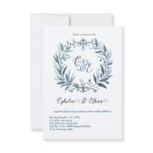 Convite para casamento do Monograma Crest Rococo