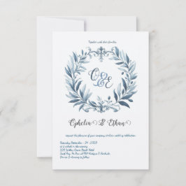 Convite para casamento do Monograma Crest Rococo