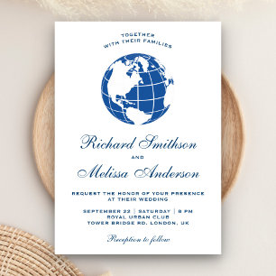 Convite para Casamento do Mundo do Mapa do Mundo A