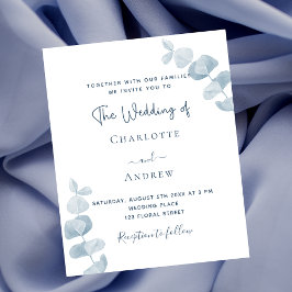 Convite para casamento do orçamento do eucalipto a