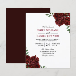 Convite para casamento do orçamento Rosa vermelha 