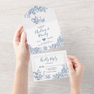 Convite para Casamento do Partido Chinoiserie Vict