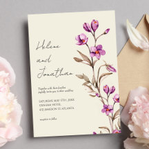 Convite para Casamento do Pastel Wildflower Boho