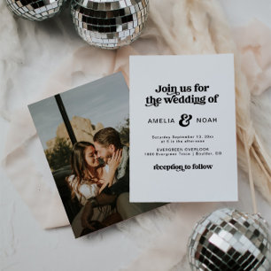 Convite para Casamento do Retro Moderno 70