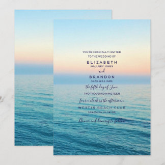 Convite para Casamento do Sunset Skies Beach Ocean