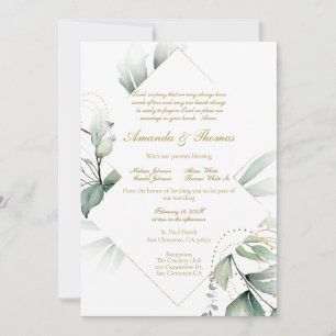 Convite para casamento do tema Greenery