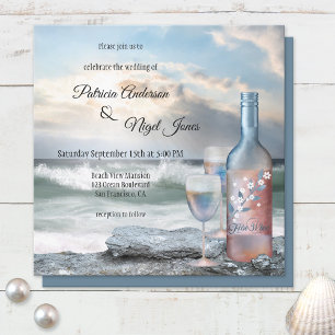 Convite para Casamento do Tema Vinho de Praia ou D