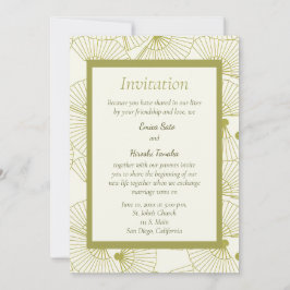 Convite para casamento do ventilador dobrado em ja