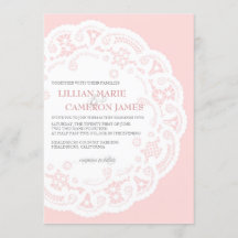 Convite para Casamento Doily Blush Lace
