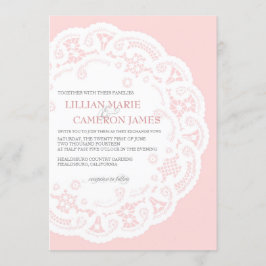 Convite para Casamento Doily Blush Lace