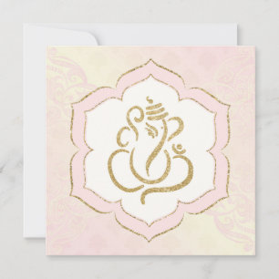 Convite para Casamento Dourado de Ganesh, Bebê Ro