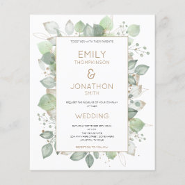 Convite para Casamento Dourado de Sage na Fronteir