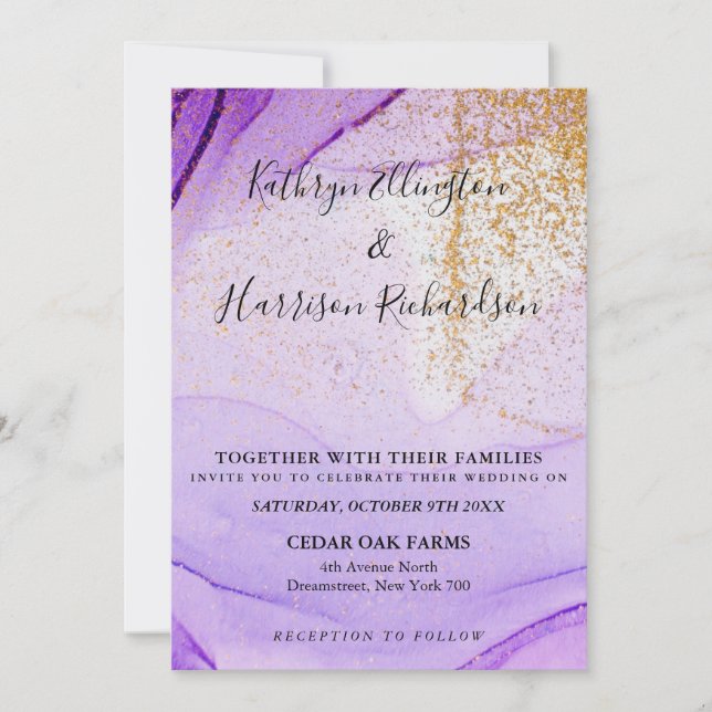 Convite Para Casamento Dourado De Vintage Com Aqua (Frente)