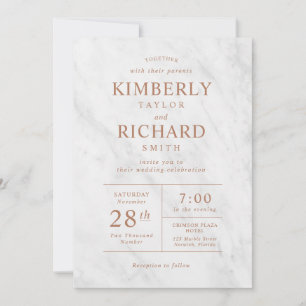 Convite para Casamento Dourado do Elegante Moderno