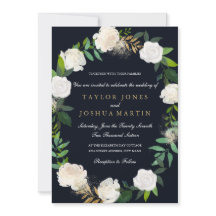 Convite para Casamento Dourado do Marinho Blush Fl