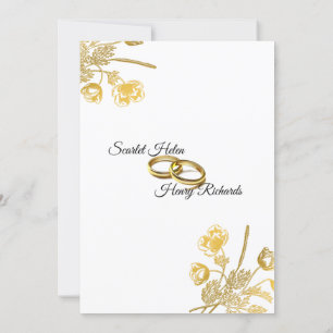Convite para Casamento Dourado e Branco