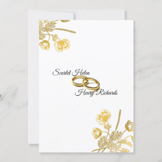 Convite para Casamento Dourado e Branco