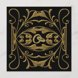 Convite para Casamento Dourado e Negro