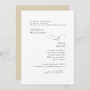 Convite para casamento Dourado moderno