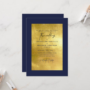 Convite para Casamento Dourado Moderno e Metálico