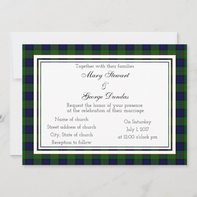Convite para Casamento Dundas Scottish (Frente)