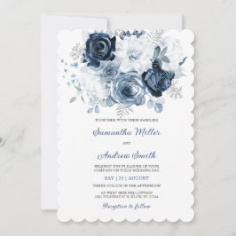 Convite para Casamento Dusty Blue e Silver