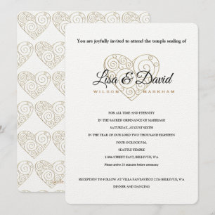 Convite para Casamento e Recepção de Templo Dour