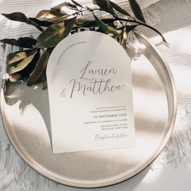 Convite para Casamento Ecru de Arch Arch Arch Mode (Criador carregado)