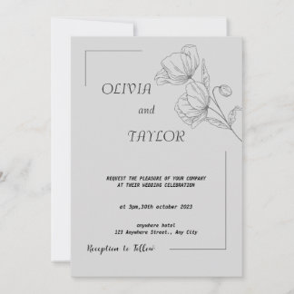 Convite para casamento elegante