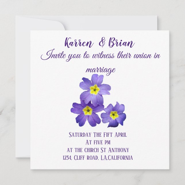 Convite para Casamento Elegante (Frente)