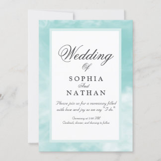 Convite para Casamento Elegante Aqua Watercolor