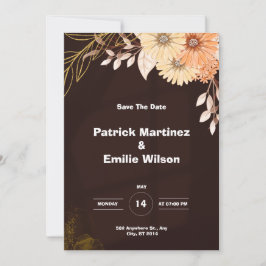 Convite para Casamento Elegante Brown
