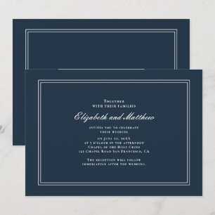 Convite para Casamento Elegante Clássico e Simple