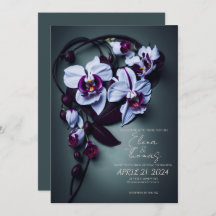 Convite para casamento elegante com a Orquídea Rox