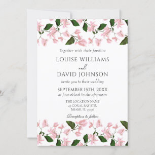 Convite para Casamento Elegante com Bougainvillea