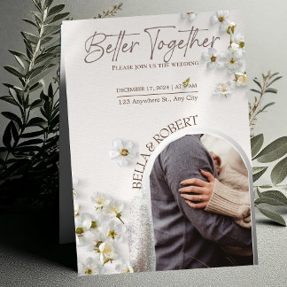 Convite para Casamento Elegante com Glitter Silver