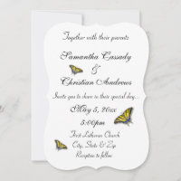 Convite para Casamento Elegante da Borboleta