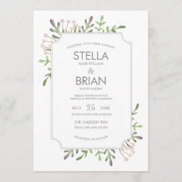 Convite para Casamento Elegante de Aquarela